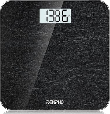 Цифрові ваги для ванної кімнати RENPHO, ультратонкі ваги для тіла з високоточними датчиками, ваги з покроковою технологією, 10,2 дюйма/260 мм (10,2 дюйма/260 мм, мармур)