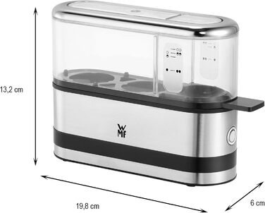 Електричний чайник-заварник WMF Küchenminis 2в1 з регулюванням температури, 1л, 1900 Вт, скляний, з тримачем для пакетиків та ситом