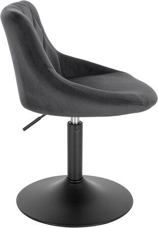 Крісло для туалетного столика WOLTU BH242bl-1, сіре, з підлокітниками, регульоване, обертове, для спальні, кухні, їдальні