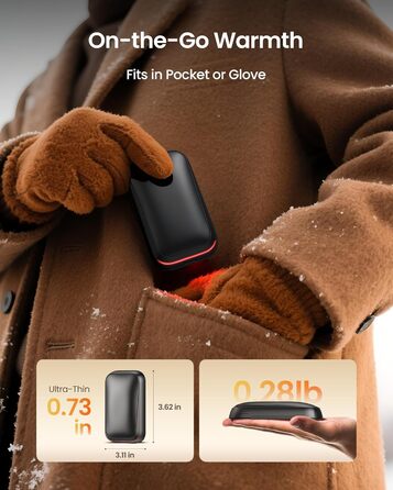 Електричні грілки для рук Gaiatop 2 шт. з магнітом, 4000mAh, USB, багаторазові, швидкий нагрів за 3 секунди, 3 режими, компактні, ідеальні для подарунків чоловікам та жінкам, чорні