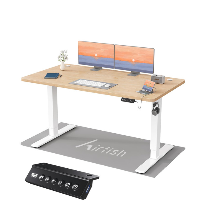 Дитячий електричний стіл Airfish 80x60/140x60 см з регулюванням висоти та функцією пам'яті | Стіл для дому/офісу