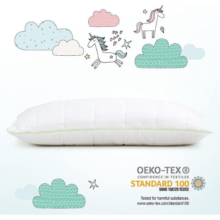 Дитяча подушка Vitapur Little Prince (комплект з 2 предметів) 40x60 для дітей від 1 року і старше-М'яка, здорова, Гіпоалергенна подушка для дітей в будь-якому положенні для сну-сертифікована OEKOTEX100 (2 шт.)