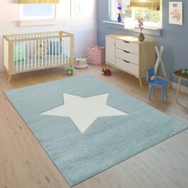 Дитячий килим для хлопчиків Modern Big Star в пастельно-білому кольорі, розмір 120x170 см, 10-44-17-154 (160x230 см, синій)