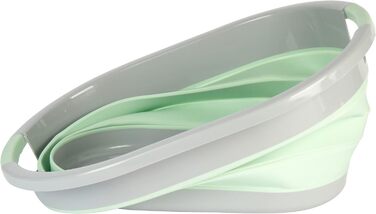 Кошик для білизни Beldray LA034816TQEU7 37 л - складний, гумові ручки, розбірний кошик для білизни, компактне зберігання, легке очищення, економія місця, ручки для перенесення, асортимент, бірюзова овальна ванна (пастельно-зелений)