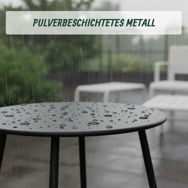 Relaxdays Додатковий столик зі сталі, стійкий до погодних умов