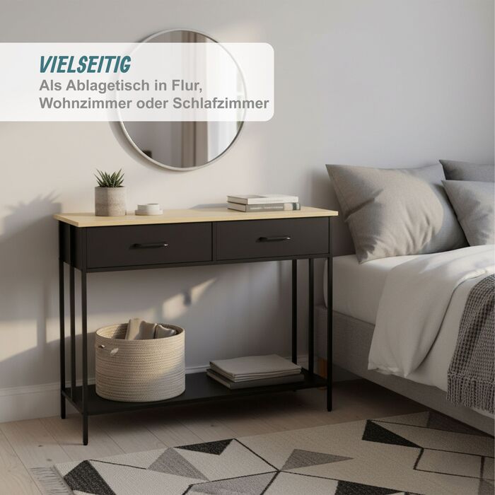 Консольний столик Relaxdays з двома висувними ящиками