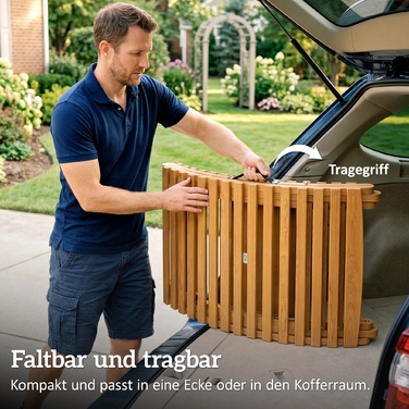 Шезлонг садовий складаний з дерева, вологостійкий, з подушкою та підголівником, ручки для перенесення, 183 x 54 x 63 см, Бежевий