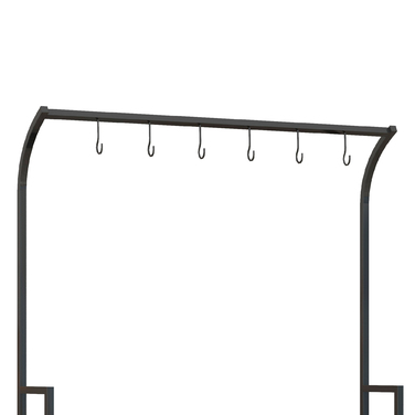 Outsunny Plant Stand Підставка для квітів з 3 ярусами та 6 гачками, сталеві сходи для рослин у чорному кольорі, 110x50x170см для саду та балкона