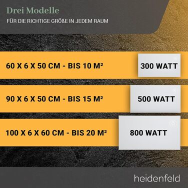 Інфрачервовий обігрівач Heidenfeld HF-HP140 | 300 Вт | 10 м² | Керування через додаток, пульт, сенсорна панель | Мобільний електрообігрівач з термостатом