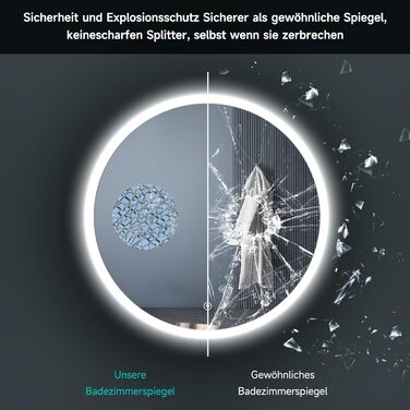 Дзеркало для ванної кімнати SONNI LED з підсвічуванням 80x60 см, прямокутне, біле