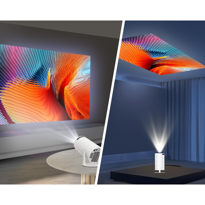 Портативний проєктор Mini Beamer 4K з Android 11: Smart, електричний фокус, 5G WiFi 6, BT 5.0, Full HD 1080P, 260ANSI, авто-корекція трапецеїдальних спотворень, 5W динамік