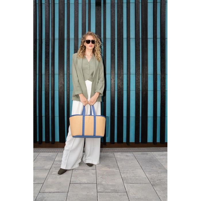 Сумка-холодильник Reisenthel Raffia Blue - зручна для пікніка, покупок та подорожей