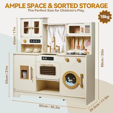 Дитяча кухня для приготування їжі з дерева, іграшковий набір, 26 аксесуарів, посуд, продукти, подарунок для дітей 3+ років, велика кухня