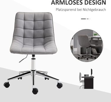 Крісло офісне Vinsetto, поворотне, регульоване по висоті, сірого кольору, 60x60x90 см