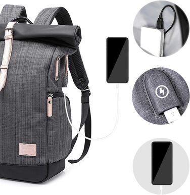 Модний рюкзак FANDARE Протиугінний відпочинок на свіжому повітрі Trade Travel 15,6-дюймовий рюкзак для ноутбука Жіночий/чоловічий багатофункціональний водонепроникний поліестер (сірий A)