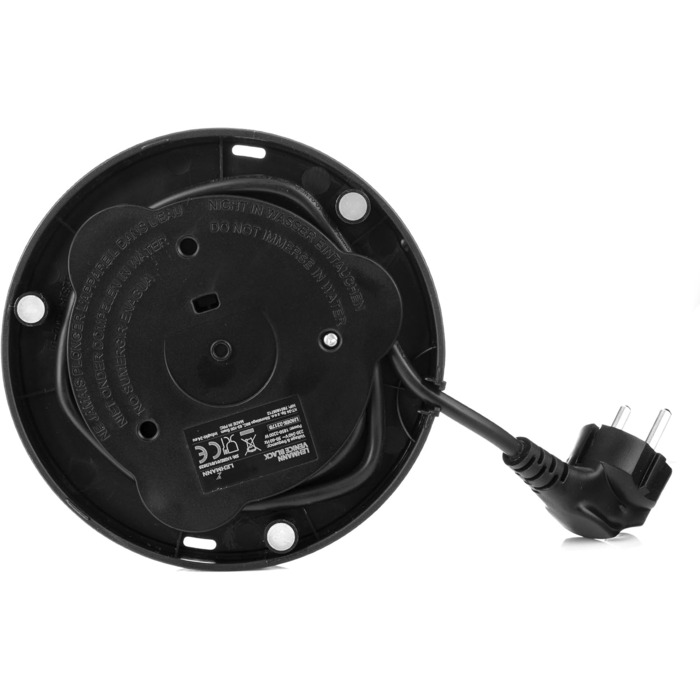 Електричний чайник Lehmann Edelstahl 1.7L, 2200W, чорний: швидкий нагрів, подвійні стінки, захист від перегріву, BPA-free, для дитячого харчування, чаю та кави