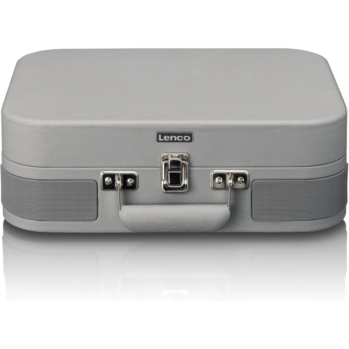 Програвач вінілу Lenco Classic Phono TT-116 Bluetooth, 3 швидкості, вінтажний стиль, RCA вихід, стерео динаміки, сірий