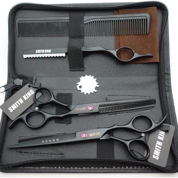 Дюймові ножиці для волосся з гребінцем для гоління, чорні (макс. 65 символів), 7,0-