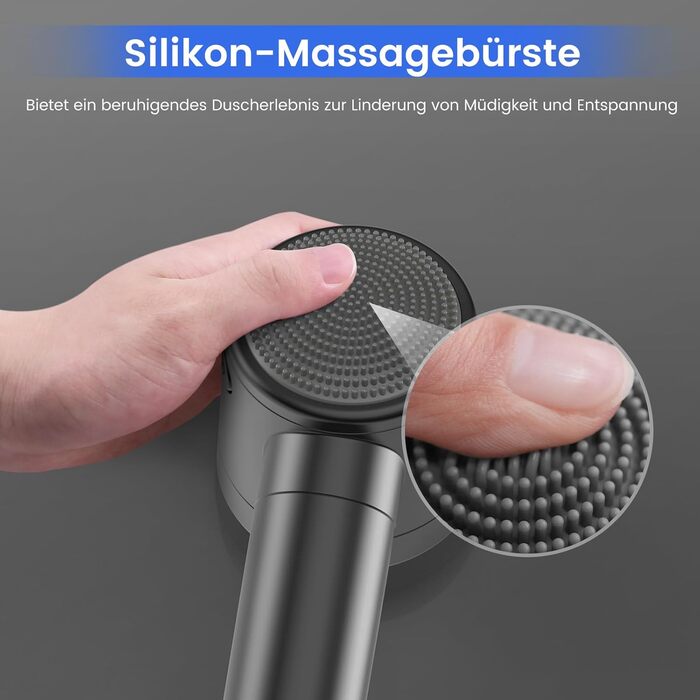 Фільтр для душу MEKO з високим тиском, ручна лійка з 15-шаровим фільтром, шланг 1,5 м, 3 режими, економія води, видаляє хлор, важку воду, важкі метали, темно-сірий