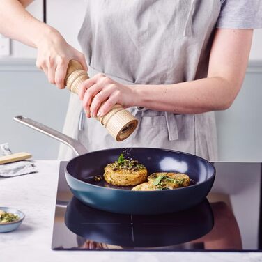 GreenPan Evolution сковорода (28 см), керамічне антипригарне покриття, індукційна, для посудомийної машини, жаростійка, колір: Tannengrün