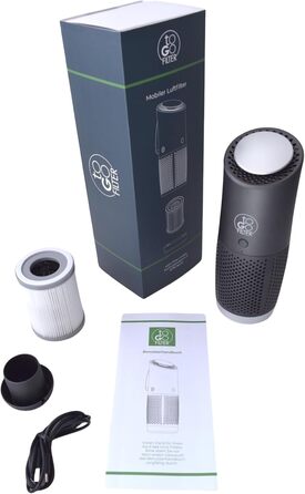 Портативний очисник повітря toGo Filter з акумулятором, компактний, для подорожей, авто, офісу. HEPA 13 фільтр, активне вугілля, для алергіків та астматиків, 15㎡
