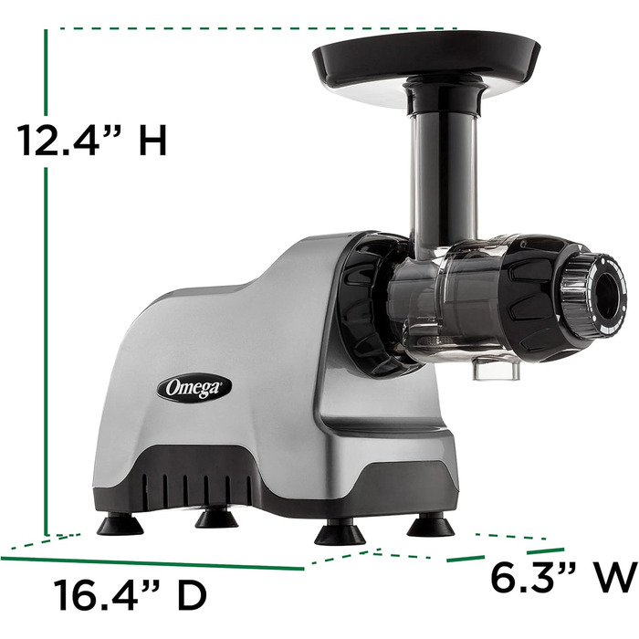 Omega CNC80S: компактний універсальний шнековий соковичавник, горизонтальний, пластик, сріблястий