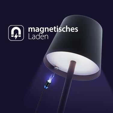 LED-світильник SECURIT 'Feline' - диммер, бездротовий, акумуляторний (USB-магнітний кабель) - для барів, кафе, ресторанів, готелів - 38x11x11см, білий/чорний