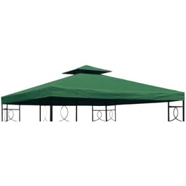 Заміна даху павільйону Spetebo 3x3 метри - водонепроникний/вентиляційний отвір димоходу - дах альтанки (зелений)