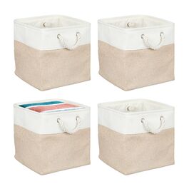 Набір з 4 кошиків для зберігання Relaxdays з льону