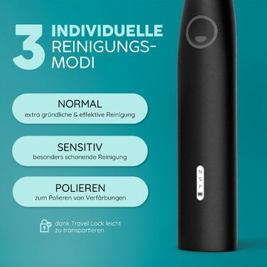 Електрична зубна щітка Happybrush Eco R2 - екологічна, з ротаційним механізмом, чорна, з 3 насадками та пастою. Рекомендовано експертами.