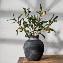 Керамічна ваза для квітів у стилі Богеми, 15.2 см, сіро-чорна, для декору дому, теракота