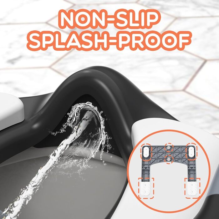 Дитячий унітаз-сходи SKYROKU 2-в-1 з сидінням для туалету, 2-7 років, до 90 кг, PP (без BPA), 5 сходинок, чорний