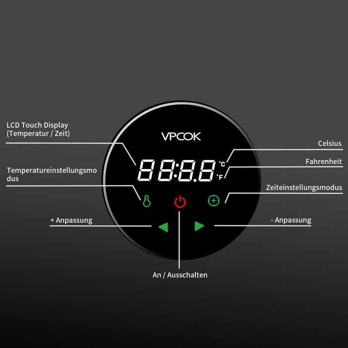 Су-від занурна циркуляція, посуд для приготування їжі, чорний. Зручний для здорового харчування, низькокалорійний