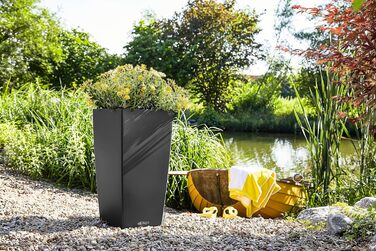 Lechuza Cubico Color 40 - Комплект для вирощування, сірий шифер, 39.5x39.5x75.5 см