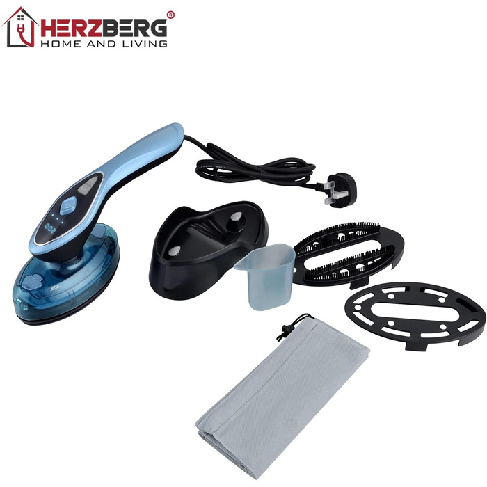 Портативна парова праска Herzberg Valer's Steam Explorer Wireless Vapor Drop Vaming Dry 3-T Steam 2 в 1 HG8056, пластикова