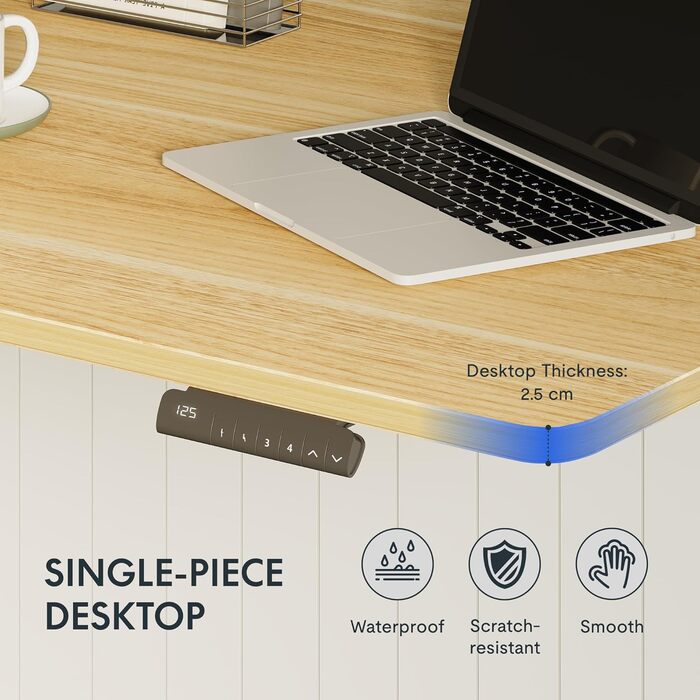 Електричний регульований стіл FLEXISPOT 120x80 см з подвійним мотором - ергономічний стоячий стіл для дому та офісу, 100 кг, тихий (<50 дБ), сірий + горіх