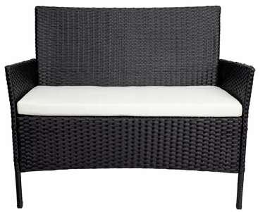 Комплект садових меблів Rino з ротанга, чорний, 7 предметів