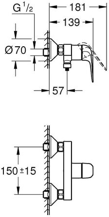 Змішувач для душу Grohe Swift, накладний, хром, з інструментом (24333001)