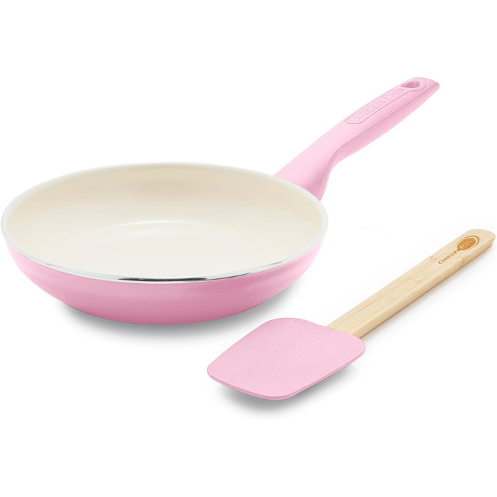 Набір GreenPan Rio: сковорода 20.3 см + лопатка, антипригарне покриття Ceramic, не містить PFAS, безпечне для здоров'я, сумісна з плитою та духовкою, блакитний колір