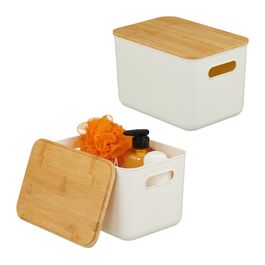 Набір з двох контейнерів для зберігання Relaxdays з кришкою