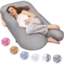Бічна подушка для вагітних класичний XXL 150х80 см сірий