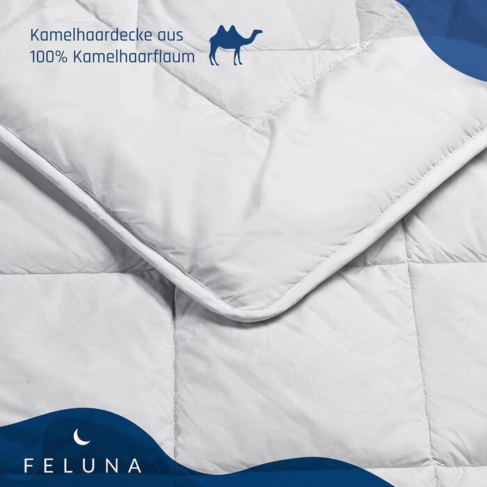 Ковдра зимова Feluna® з верблюжої вовни, 135x200 см | Зимова ковдра з верблюжим пухом