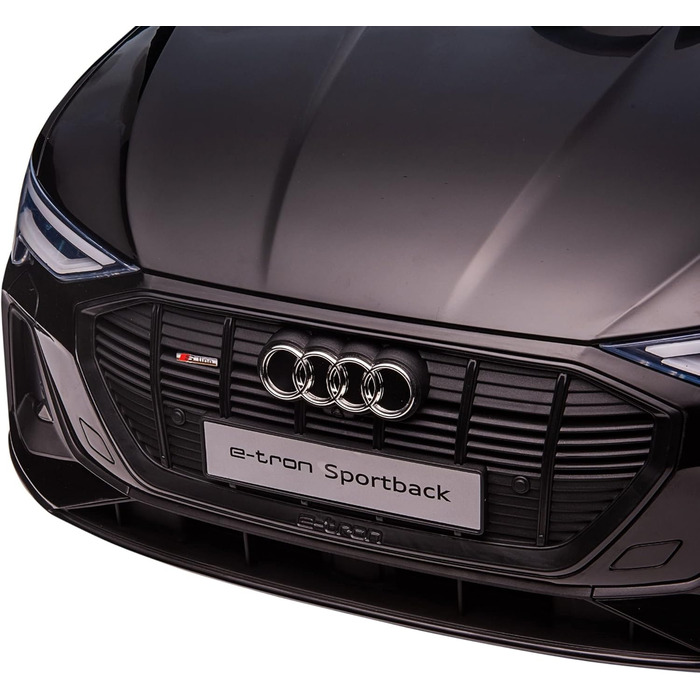 Дитячий електромобіль Audi E-tron 12V HOMCOM, з пультом, ременем безпеки, музикою (MP3/USB/TF), для дітей 3-5 років, чорний