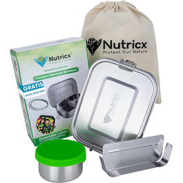 Коробка для сніданку з нержавіючої сталі для дітей і дорослих невелика 800 мл-герметична коробка для сніданку з відділеннями і змінною прокладкою - Bento box Eco Fresh