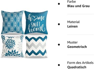 Накидка на подушку AkcentPillo 45x45 Outdoor, темно-синя, геометрична, декоративна