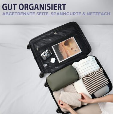 Набір валіз FERGÉ Milano 5-ти частинний (3 розміри) + сумка для подорожей + органайзер для туалетних аксесуарів - 3 шт.