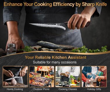 Ніж кухарський XINZUO Damaststahl з нержавіючої сталі Дамаск, 19,3 см - професійний, з ергономічною ручкою з білого дуба, серія Mo (ніж для філетування)