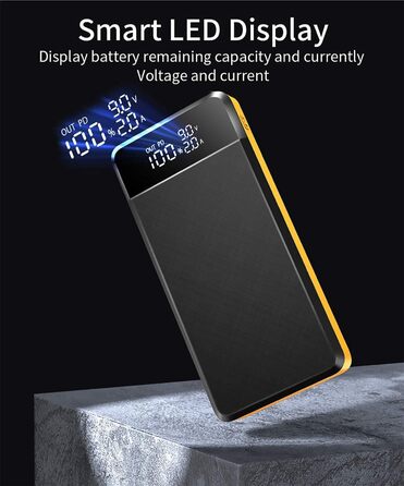 Входи/виходи, LED, ліхтарик, смартфон/планшет, помаранчевий, 30000mAh 25W PD3.0, USB-C, 3