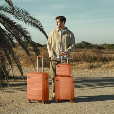 Набір валіз NUMADA Upfly T10 3 шт. (55x40x20, 66x44x26, косметичка). ABS, помаранчевий