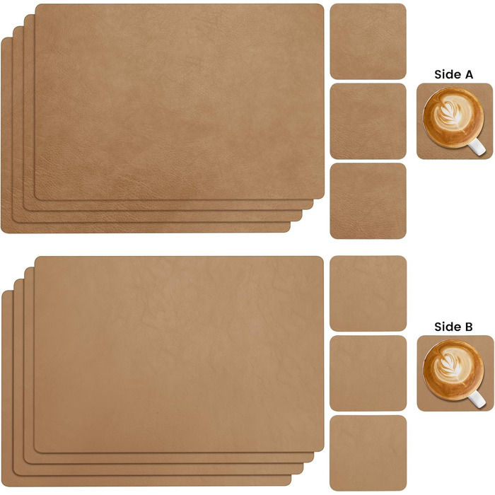 Набори серветок YIHELU: 6 шт., водонепроникні, з штучної шкіри, для кухні та їдальні, м'ятно-зелені/кремові